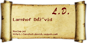 Larnhof Dávid névjegykártya